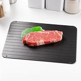 【mochizukistore】解凍プレート 急速解凍プレート W29.5×H20.8cm 厚さ3mm 置くだけ 簡単解凍 時短便利グッズ 解凍トレイ 自然解凍 快速解凍 解凍皿 アルミ 軽量 薄型 コンパクト 粗熱 肉 刺身 冷凍食品対応 鮮度維持 電気不要 解凍板 家庭用 業務用