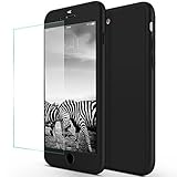 iPhone 7 Case, RockE Premium Full Body Protection Shock Absorption Skid-proof PC Slim Fit Cover Case + Tempered Glass Screen Protector for iPhone 7 ( Black - 4.7' )