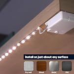 BestLuz Battery Powered LED Strip Lights, 3 Pack 40 Inch Battery Operated LED Strip Lights for Shelves and Under Cabinet Indoor Use, Cordless LED Light Strips Warm White 2700 K