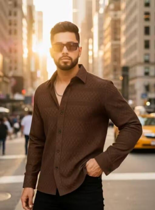 Image of Men's Slim Fit Formal Shirt | Premium Cotton Long Sleeve Shirt for Office, Business & Party