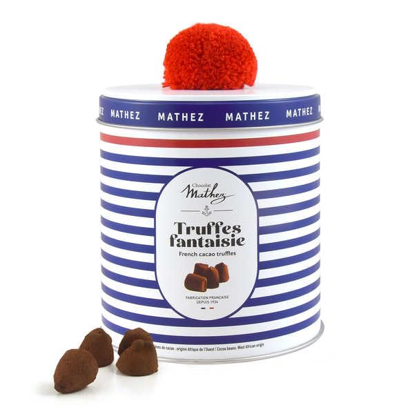 Truffes fantaisie aux éclats de caramel au beurre salé avec arôme naturel en boite métal - Boite métal de 250g