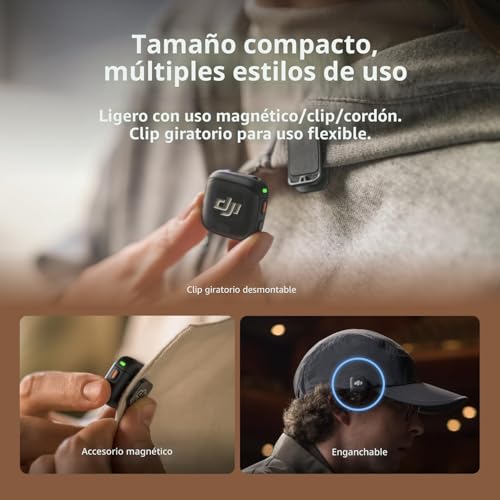 DJI Mic 3 (2 TX + 1 RX + Estuche de Carga), Micrófono Inalámbrico para iPhone/Cámara/Android, Ultraligero, Control de Ganancia Adaptativo para Volumen Equilibrado, Doble Banda Antiinterferencia, 28 - Image 5