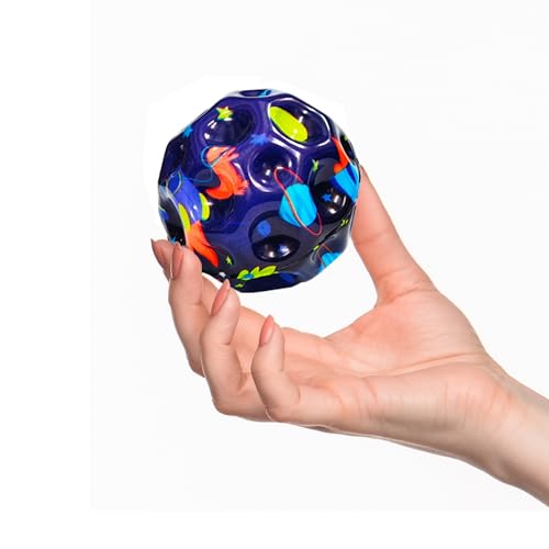 Image of VGRASSP Super Bouncy Rubber Moon Ball Toy for Kids and Adults with Craters - High Bounce, Textured Grip, Perfect for Playtime Fun - Return Gift Foam Ball (Pack of 12) Multicolor