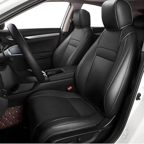 Image of AOMSAZTO Custom Fit Seat Covers for Honda Civic Hatchback 2022 2023 2024 Sport /LX &Hatchback Hybrid Sport 2025 Full Set Faux Leather Seat Covers Black