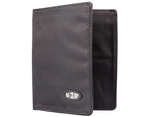 Big Skinny Men's Hipster Bi-Fold Slim Wallet, Holds Up to 40 Cards, Black