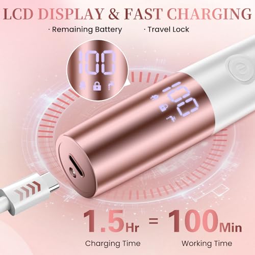 5-in-1 Bikini Trimmer Electric Razors for Women, Cordless Electric Shaver with LCD Display for Facial Body Legs Hair, Rechargeable Waterproof Pubic Body Hair Trimmer Holiday Birthday Gifts for Women — view 6