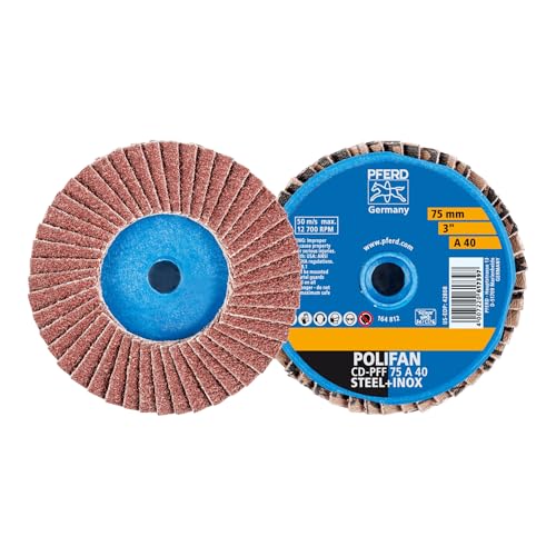 42719204 CD PFF 75 A 40 Fächerschleifscheibe Durchmesser 75 mm Bronze Titan Titanlegierung Kupfer Messing Edelstahl Grau- Sphäroguss Temperguß