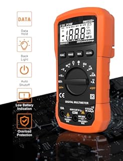 Multimètre numérique à plage automatique, testeur de tension ampère-ohm AC/DC, testeur multifonction avec tests de résistance, continuité, capacité, fréquence et diode, maintien des données et NCV