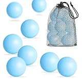 SEEVOR 20 Pack Balls Table Tennis Balls with Organizer Bag 40mm Color Plastic Ball Bulk Washable Small Game Balls for Party Decoration Handcrafted Art Carnival Pool Games Pet Toy (Light Blue)