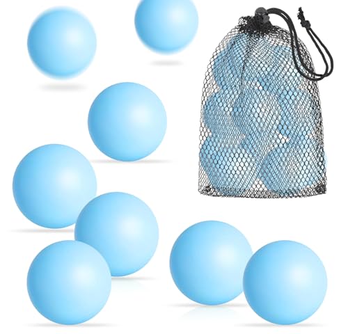 SEEVOR 20 Pack Balls Table Tennis Balls with Organizer Bag 40mm Color Plastic Ball Bulk Washable Small Game Balls for Party Decoration Handcrafted Art Carnival Pool Games Pet Toy (Light Blue)