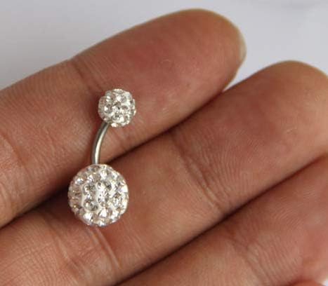 في سي مارت اقراط سرة البطن من الستيل الجراحي مقاس 14 غرام، اقراط لسرة البطن، مجوهرات ثقب 1.6 ملم، معدن، ستانلس ستيل