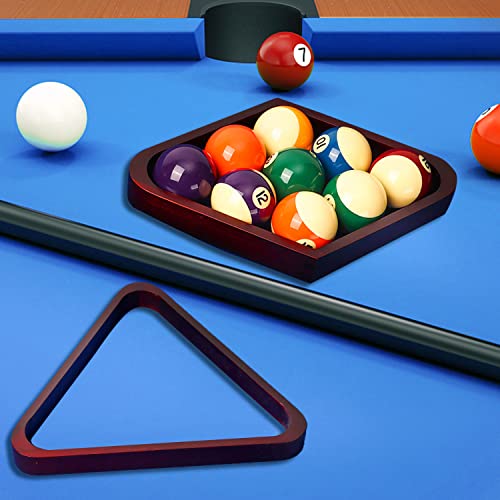 GSE Games & Sports Expert Solid Wood Billiard 8-Ball Triangle or 9-Ball Diamond Pool Ball Racks for 2-1/4" Pool Balls (Mahogany Triangle & Diamond Racks)
