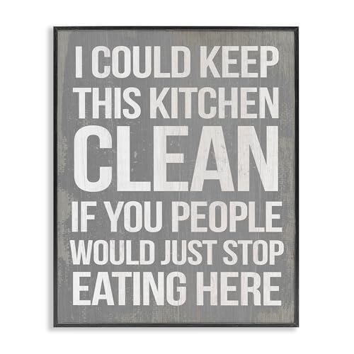 Funny Kitchen Clean Quote, 16 x 20 Inch Framed Giclée Print