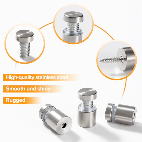 Lyeteung 10 PCS 16×20 mm Standoff Fixings, Stainless Steel Advertising Screw, Sign Standoff Screws - Image 3