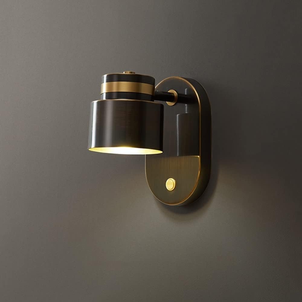 CWCQGH Wall Lamps Sconces Copper Wall Light Reading Wall Sconce Adjustable Wall Lamp, Hardwired Bedside Lighting Fixtures with On/Off Switch G9 Wall Mounted Lamps for Living Room Bedroom Hotel