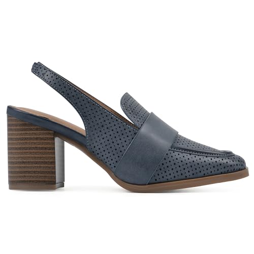 Image of WHITE MOUNTAIN Women's Vocality Loafer Style Block Heel