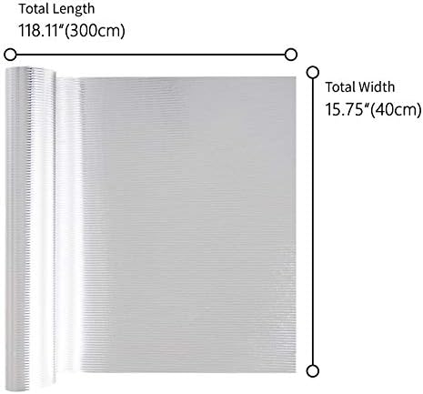VEELIKE Silver Kitchen Stripe Wallpaper Self-adhesive Waterproof Oilproof Worktop Vinyl Covering 40cm x 300cm Sticky Back Plastic Removable Washable Countertops Splashback Furniture Foil