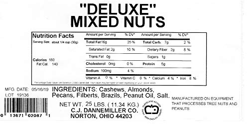 Mixed Nuts - Deluxe Blend - 25# Bulk Case Roasted/Salted #TOP2