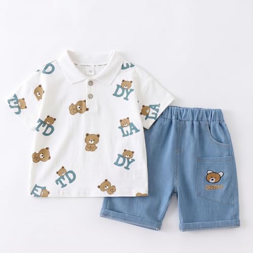 Image of Krishn Creations Kids Clothes for Boys | Cotton Printed Half Sleeve T-shirt and Shorts Baby Boy Dress | Casual Wear Kids Clothes