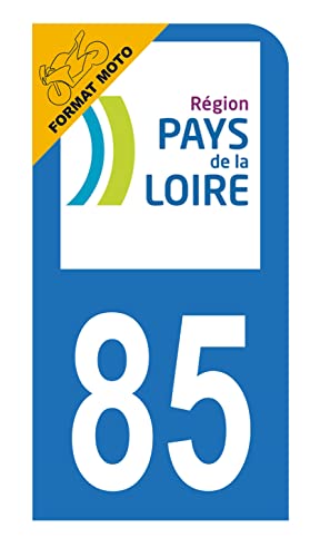 HADEXIA Autocollant Stickers Plaque immatriculation Scooter Moto département 85 Vendée Logo Région Pays de la Loire