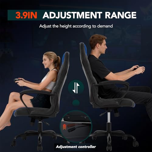 Image of BestOffice Gaming Chair with Massage, Ergonomic Office Desk Chair, Adjustable Lumbar Support & Headrest,Computer Task Chair, 360 Swivel for Adults (Blue)