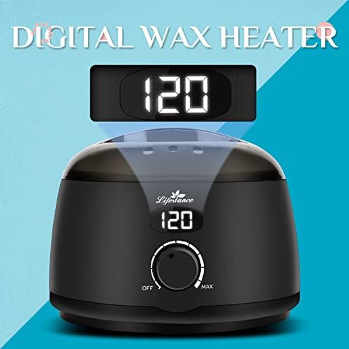 Lifestance Wax Heater L2 Digital Hair Removal Warmer for Professional Hair Removal with See-Through Lid and 500ml Aluminum Wax Pot