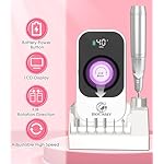 Portable Nail Drill Electric File: 40000RPM Professional Rechargeable Nail E-File Machine, Cordless Nail Drill with Bits & Base for Acrylic Nails Remove Nail Gel Polish Manicure for Salon Home, White - Image 2