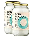 Olio di Cocco Biologico Extra Vergine CocoNativo –2x1000ml (2L)– Crudo e Spremuto a Freddo; Organico e Puro; Non Processato, (Bio Nativo),Ideale per Capelli, per il Corpo e ad Uso Alimentare