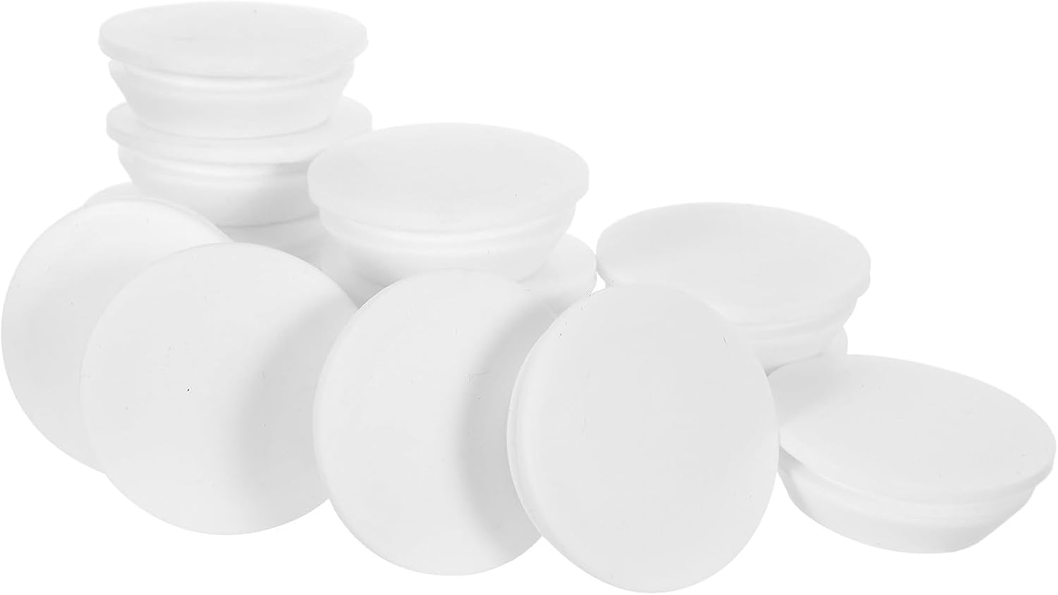 20Pcs Silicone Hole Plugs: Snap in Locking Hole Plugs for 3-3.3cm - Sealing Stopper - Flexible Round Stoppers Waterproof Spill Proof Caps for Bulkheads, White
