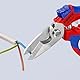 KNIPEX Gewinkelte Elektrikerschere mit Mehrkomponenten-Hüllen, glasfaserverstärkt spiegelpoliert 180 mm, 95 05 20 SB