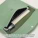 PATIKIL PU Leather A4 File Folder, Document Holder Filing Organizer Portfolio Envelope Folder Case with Snap Closure for Letter Receipt Style 2, Green
