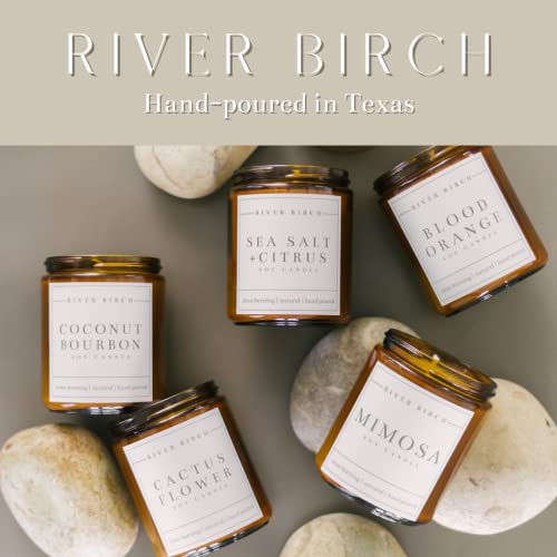 River Birch Candles Almond + Honey Scented Candle | Premium, All-Natural, Non-Toxic, Soy Amber Jar Candles | 8.5Oz 40 Hr Burn Time | Cozy Relaxing Gifts For Home #TOP4