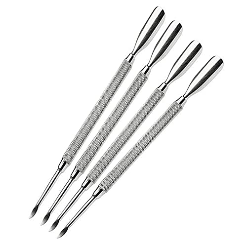 4 PC/set Double Ended Nail Pusher Remover Cuticle Manicure Pedicure Cleaner Tool Gadget nail cleaner professional manicure and cuticle pusher tool Stainless Steel