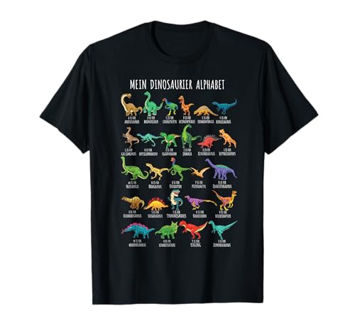 Dinosaurier-Arten Alphabet A-Z Dino ABC T-Rex T-Shirt