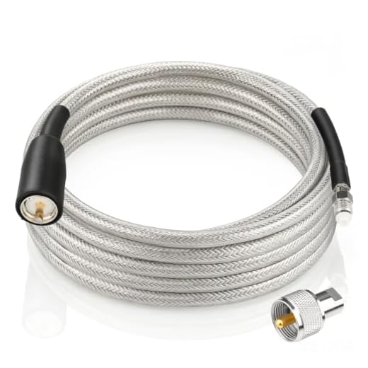CB Coax Cable 10ft, CB Radio Antenna Cable RG8X Coaxial Cable with with Waterproof Boot, PL-259 Male to FME Female/ PL259 Male Connector, Low Loss for HAM Radio, VHF Radio, Marine Antenna, SWR Meter