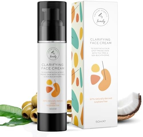 Skin Care for Teenage Boys and Girls - Teen Moisturizer for Face with Tea Tree - Organic Face Cream for Oily Skin - Daily Acne Treatment for Teenagers - Soothing Hyaluronic Acid Moisturizer
