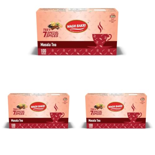 Image of Wagh Bakri Masala Chai Tea Bags,200 Grams (Pack of 3)