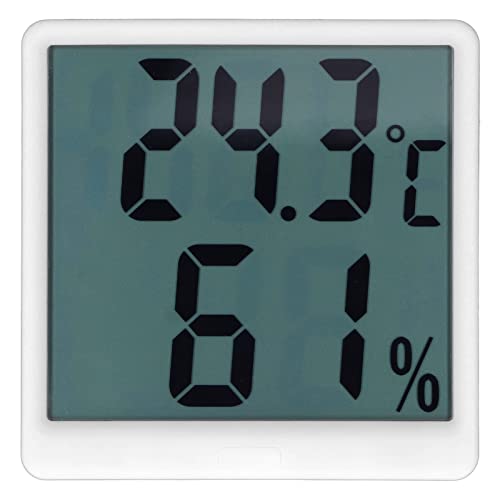 Humidity Temperature Gauge, Wrap Around Air Vents Impact Resistant Hygrometer Thermometer ℃ ℉ Switching Fast Processing Response For Greenhouse(African White) #TOP3
