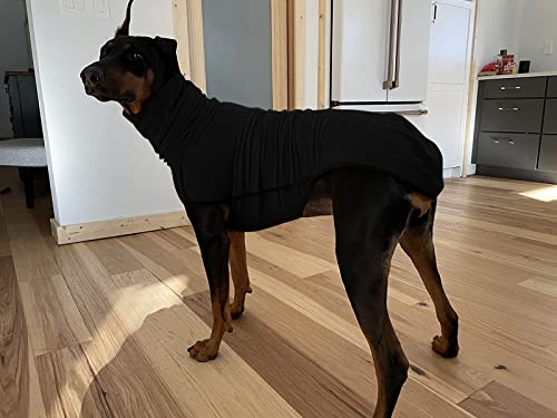 Esobo Fleece Dog Apparel Winter Warm Dog Coat Doggie Turtleneck Cozy Jacket Soft Shirt Vest Stylish Pet Outfits For Small Medium Large Dogs Black #TOP5