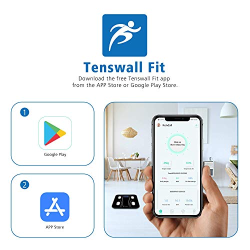 Body Weight Scale, Digital Bathroom Scale, Body Composition Monitor Health Analyzer with Smartphone App for Body Weight, BMI, Water, BMR, Muscle Mass, Body Fat, Fitness Health Scale