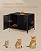 Feandrea Litter Box Enclosure, Modern Cat Litter Box Furniture Hidden, with Handles, Magnetic Locks, Cat House, Side End Table, 28.5 x 19.5 x 23 Inches, Ebony Black UPCL011B02