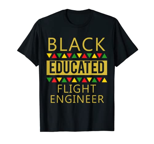 Ingeniero de vuelo educado negro Camiseta
