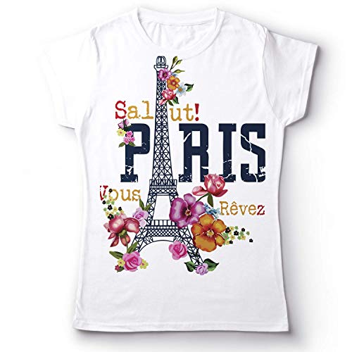 Blusas, Sports Playera Estampada Para Mujer | Mundo - Paris Torre Eiffel | Perfecta para Regalo, Tallas Disponibles.