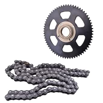Doinal #35 Chain Sprocket 65 Teeth with Chain 108 Links, Flywheel Adapter