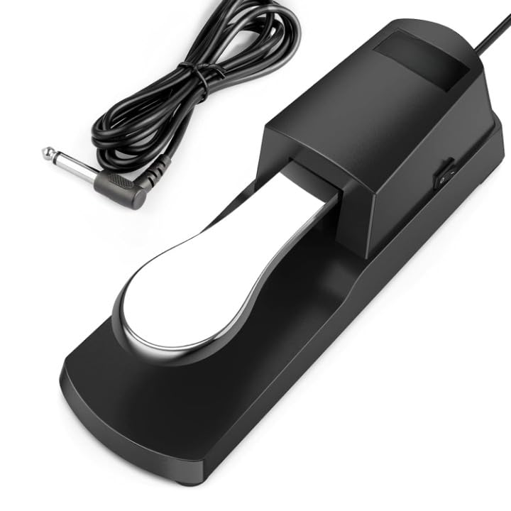 KH Universal Sustain Pedal – Piano-Style Foot Pedal with Polarity Switch for MIDI Keyboards, Digital Pianos, Electronic Keyboards & More – Non-Slip Base, 1/4” Jack Plug-image-31