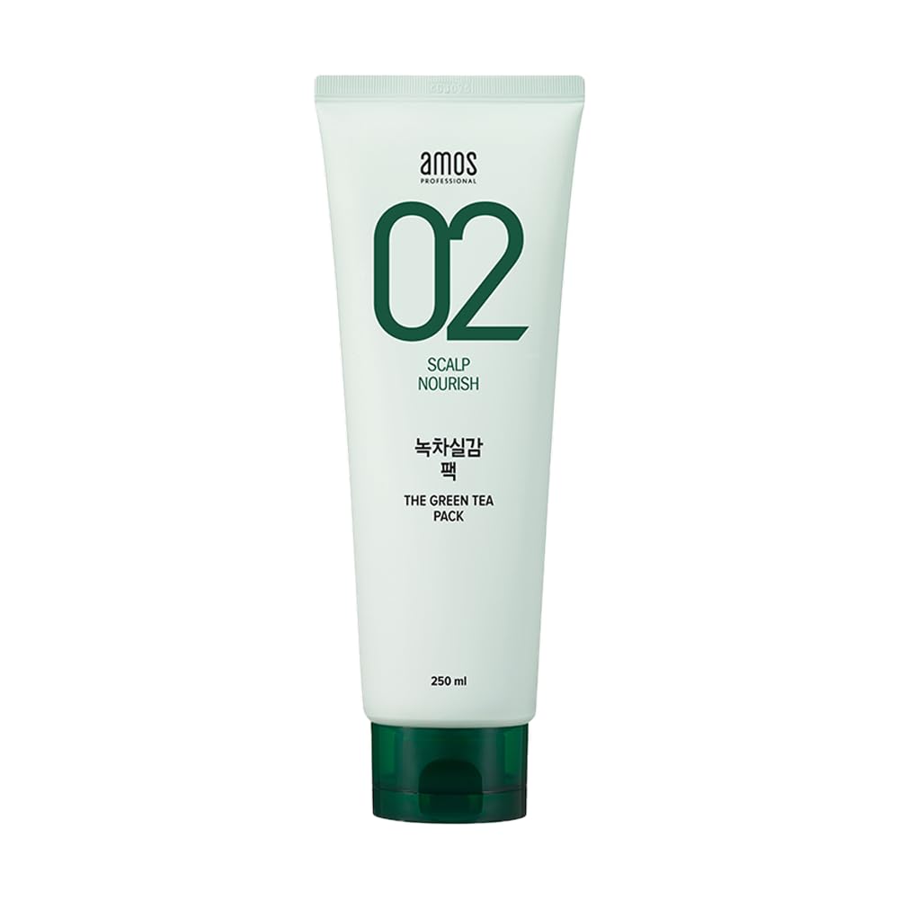 AMOS PROFESSIONAL Korean Green Tea Nourishing Hair Mask 8.45 oz (250ml) | Deep Conditioning Treatment for Hair Growth and Moisture