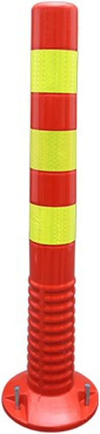 Soft Rubber Fixed Type Parking Bollards, 1,2,4,6,8pcs Traffic Road Cones W/Reflective Collars, Stanchion Parking Barriers (Color : Red+Yellow, Size : 1 Pack)