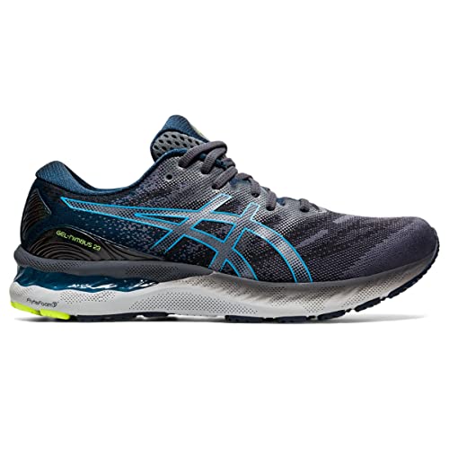 ASICS Men's Gel-Nimbus 23 Running Shoes, 10.5, Carrier Grey/Digital Aqua