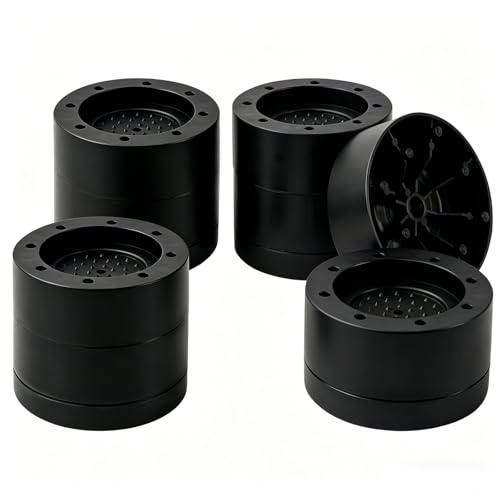 Kvoike Bed Risers Adjustable Furniture Risers Heavy Duty Lifts Height 2 Inch, Round Bed Lifts Risers for Desk Table Couch Chair Sofa (Set of 4) (Black)