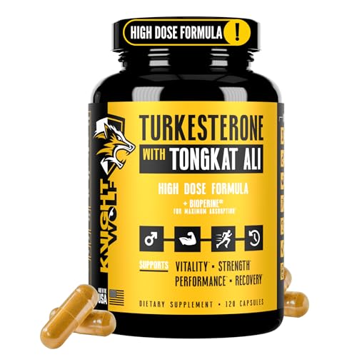 Turkesterone Supplement (1750mg Ajuga Turkestanica) with Tongkat Ali & BioPerine - Natural Anabolic for Lean Muscle Growth Recovery Strength & Stamina - USA Made Non-GMO - 120 Capsules